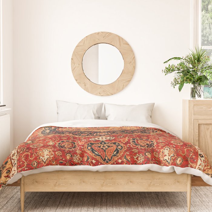 Seley 16th Century Antique Persian Carpet Print Duvet Cover Gallery Image 3