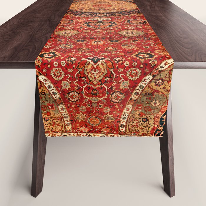 Seley 16th Century Antique Persian Carpet Print Table Runner Gallery Image 1