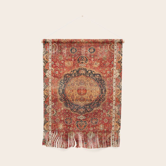 Seley 16th Century Antique Persian Carpet Print Wall Hanging Gallery Image 1