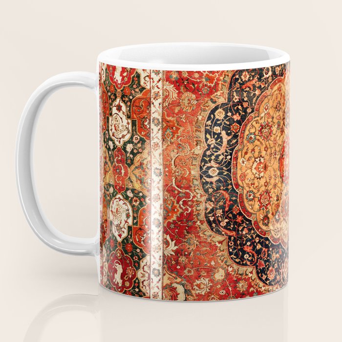 Seley 16th Century Antique Persian Carpet Print Coffee Mug Gallery Image 3
