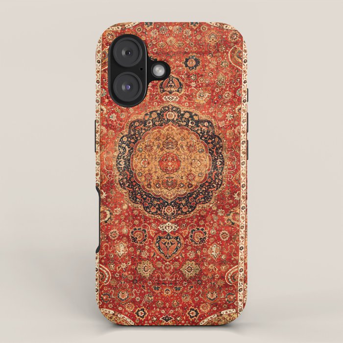 Seley 16th Century Antique Persian Carpet Print iPhone Case Gallery Image 1