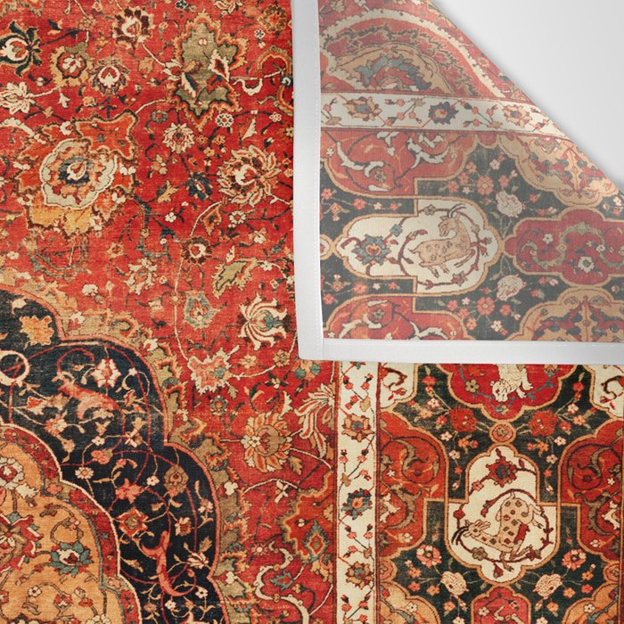 Seley 16th Century Antique Persian Carpet Print Wall Tapestry Gallery Image 3