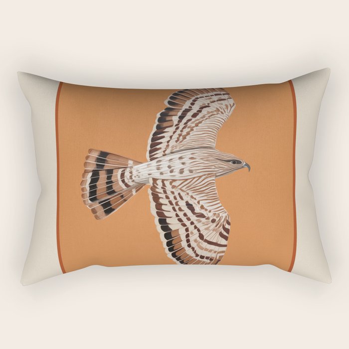Hawk in Still Flight Rectangular Pillow Gallery Image 1