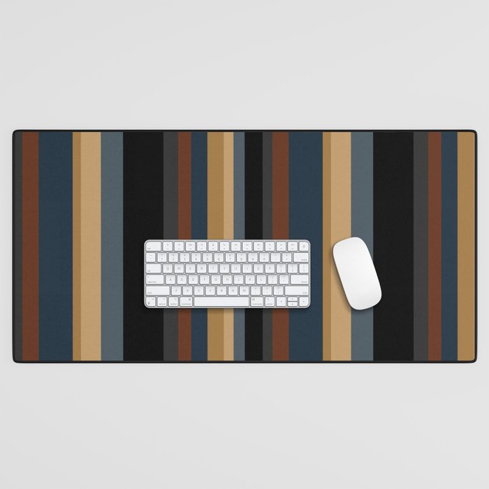 Classic Stripes V - Dark Vintage  Desk Mat Gallery Image 1