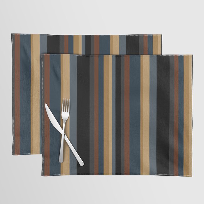 Classic Stripes V - Dark Vintage  Placemat Gallery Image 1