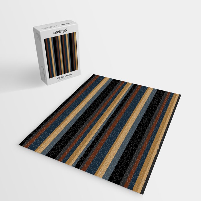 Classic Stripes V - Dark Vintage  Jigsaw Puzzle Gallery Image 2
