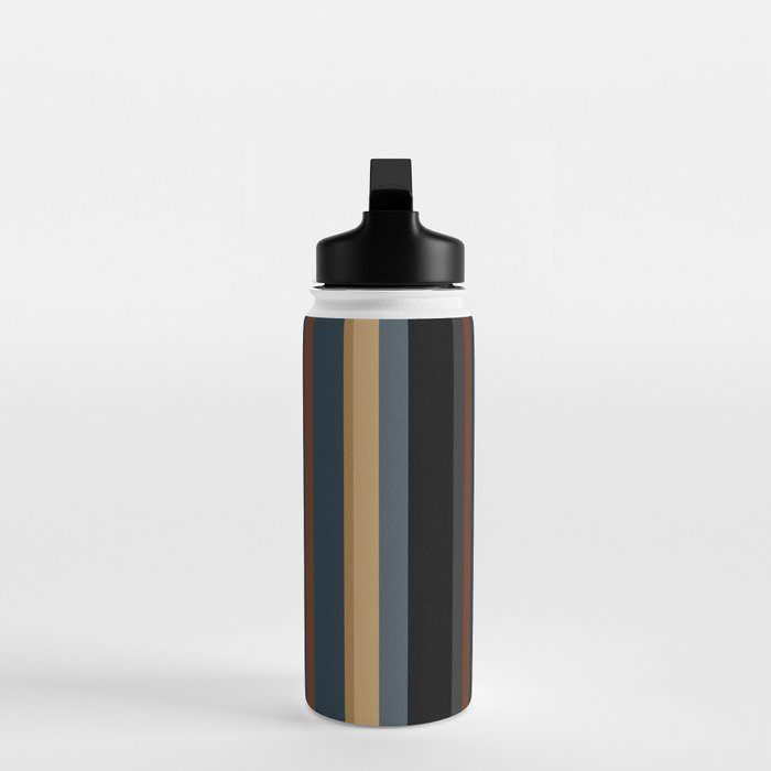 Classic Stripes V - Dark Vintage  Water Bottle Gallery Image 3