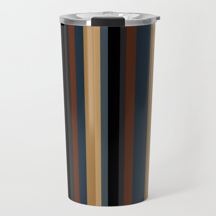 Classic Stripes V - Dark Vintage  Travel Mug Gallery Image 1