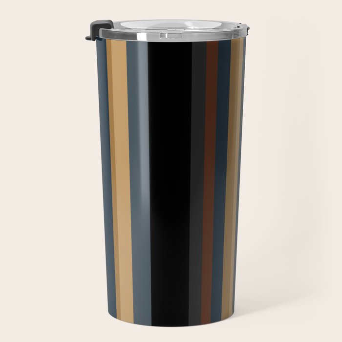 Classic Stripes V - Dark Vintage  Travel Mug Gallery Image 3