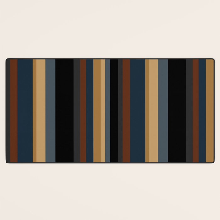 Classic Stripes V - Dark Vintage  Desk Mat Gallery Image 3