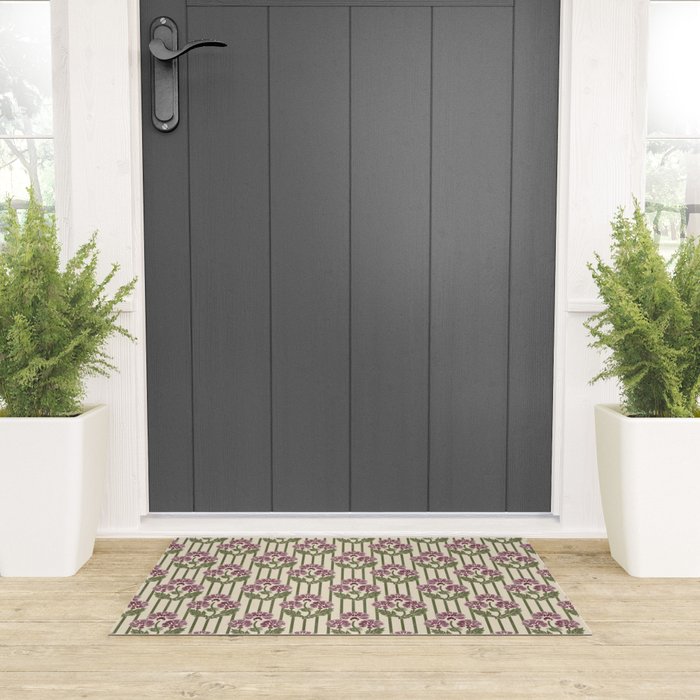 Highland Floral Stripe Welcome Mat Gallery Image 3
