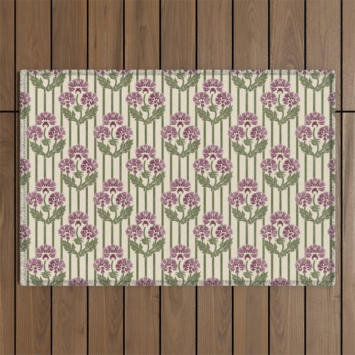 Highland Floral Stripe Outdoor Rug Gallery Image 1