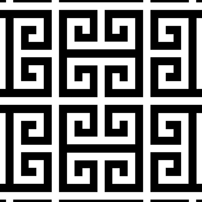 Greek Key (White & Black Pattern) Coffee Mug Gallery Image 2