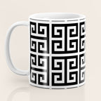 Greek Key (White & Black Pattern) Coffee Mug Gallery Image 3