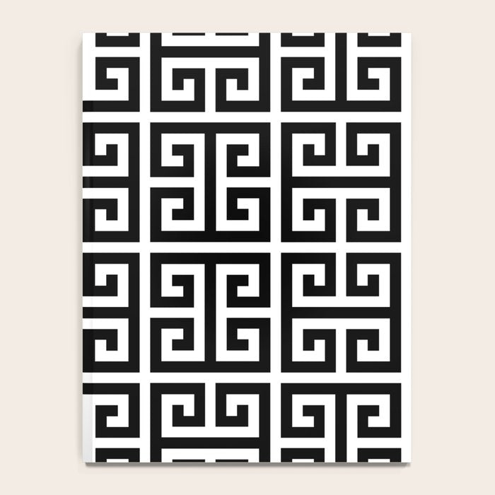Greek Key (White & Black Pattern) Notebook Gallery Image 4