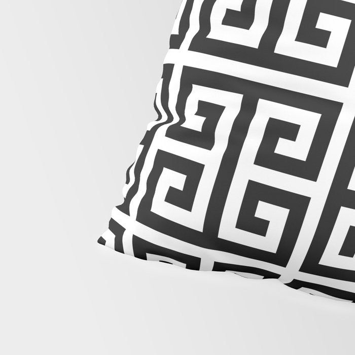 Greek Key (White & Black Pattern) Pillow Sham Gallery Image 4