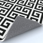 Greek Key (White & Black Pattern) Rug Gallery Image 4