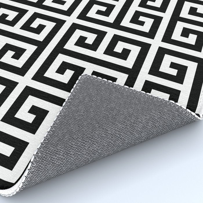 Greek Key (White & Black Pattern) Rug Gallery Image 4