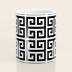 Greek Key (White & Black Pattern) Coffee Mug Gallery Image 4