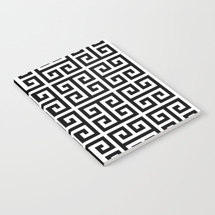 Greek Key (White & Black Pattern) Notebook Gallery Image 2