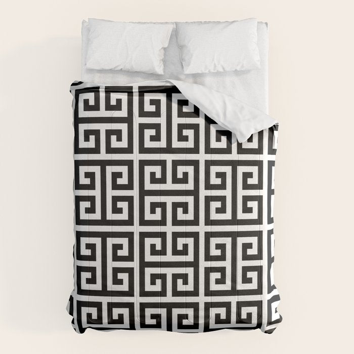 Greek Key (White & Black Pattern) Comforter Gallery Image 6