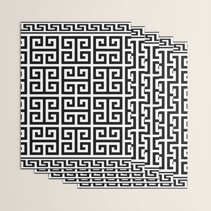 Greek Key (White & Black Pattern) Wrapping Paper Gallery Image 3