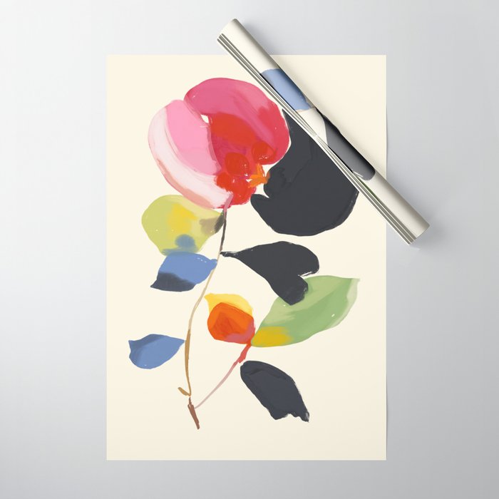 Minimal Abstract Colorful Flower Wrapping Paper Gallery Image 1