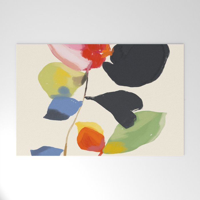 Minimal Abstract Colorful Flower Welcome Mat Gallery Image 1