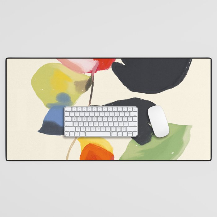 Minimal Abstract Colorful Flower Desk Mat Gallery Image 1