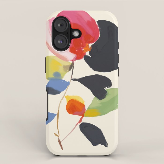 Minimal Abstract Colorful Flower iPhone Case Gallery Image 1
