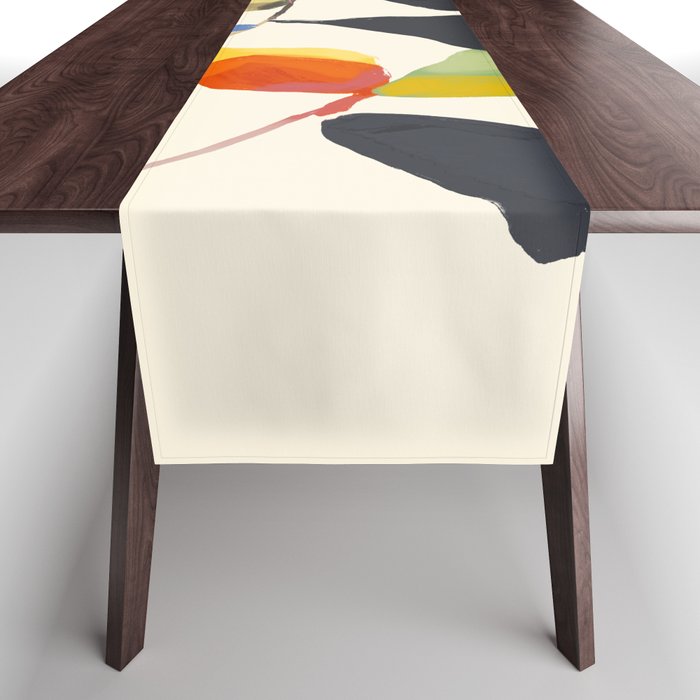 Minimal Abstract Colorful Flower Table Runner Gallery Image 1