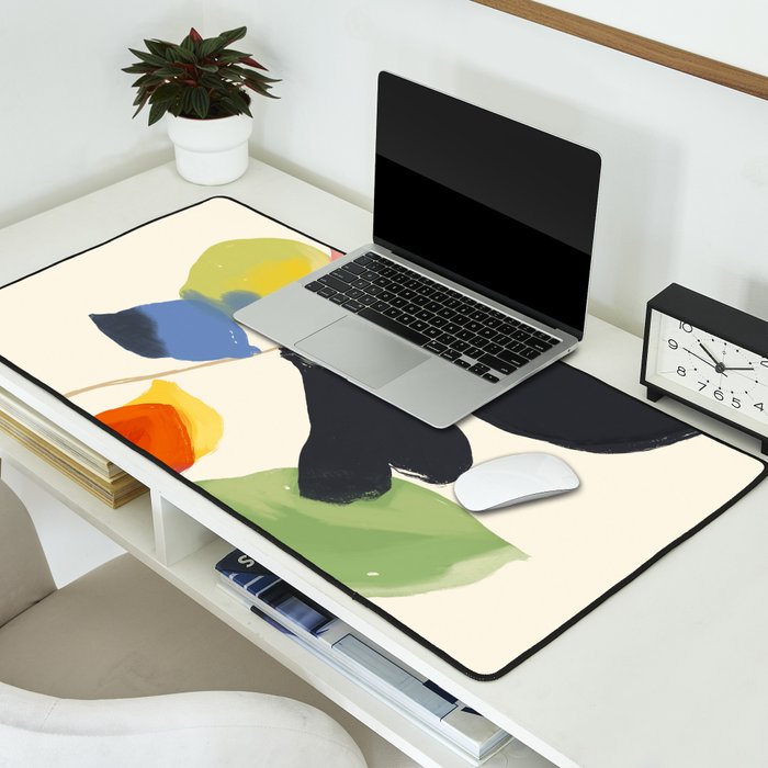 Minimal Abstract Colorful Flower Desk Mat Gallery Image 2