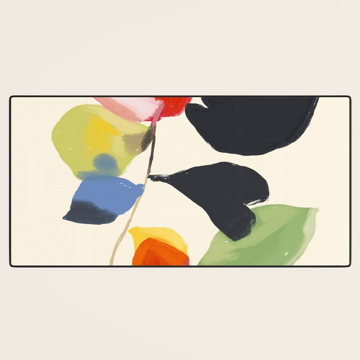 Minimal Abstract Colorful Flower Desk Mat Gallery Image 3