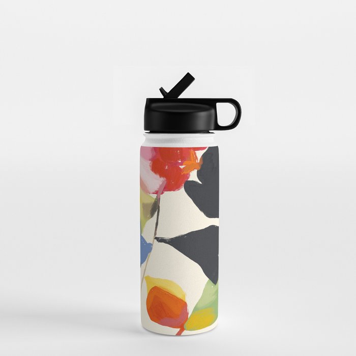 Minimal Abstract Colorful Flower Water Bottle Gallery Image 1