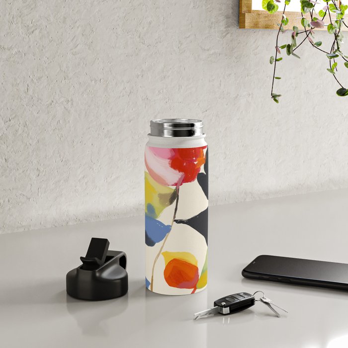 Minimal Abstract Colorful Flower Water Bottle Gallery Image 4