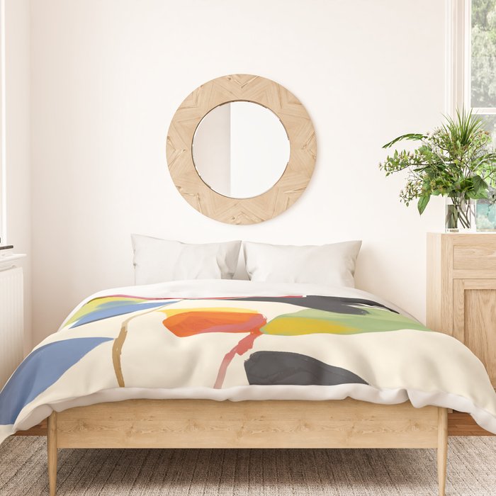 Minimal Abstract Colorful Flower Duvet Cover Gallery Image 3