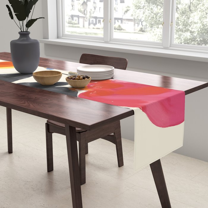 Minimal Abstract Colorful Flower Table Runner Gallery Image 2