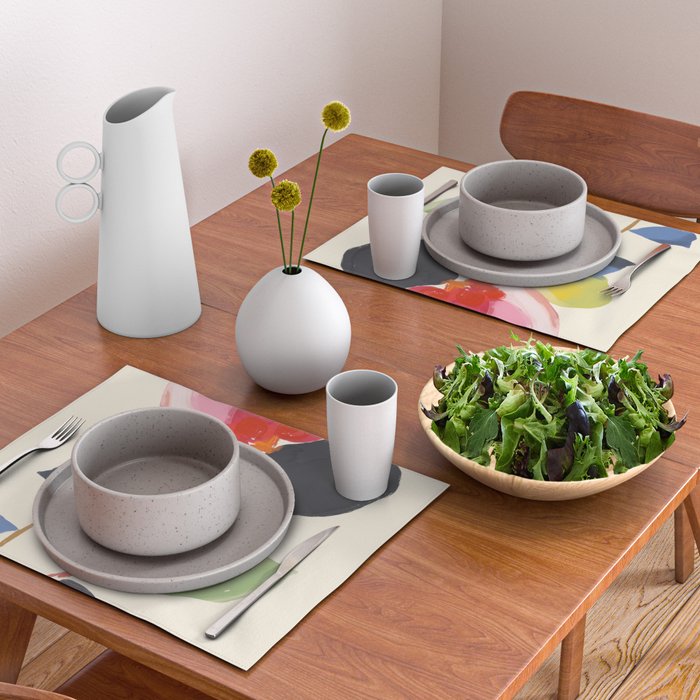 Minimal Abstract Colorful Flower Placemat Gallery Image 2