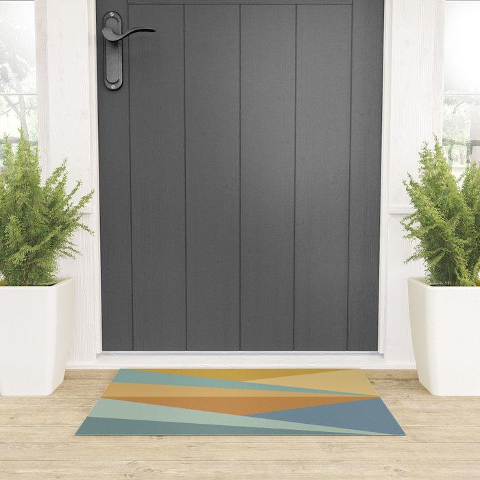 Geometric Triangles XIII Retro Summer Welcome Mat Gallery Image 3