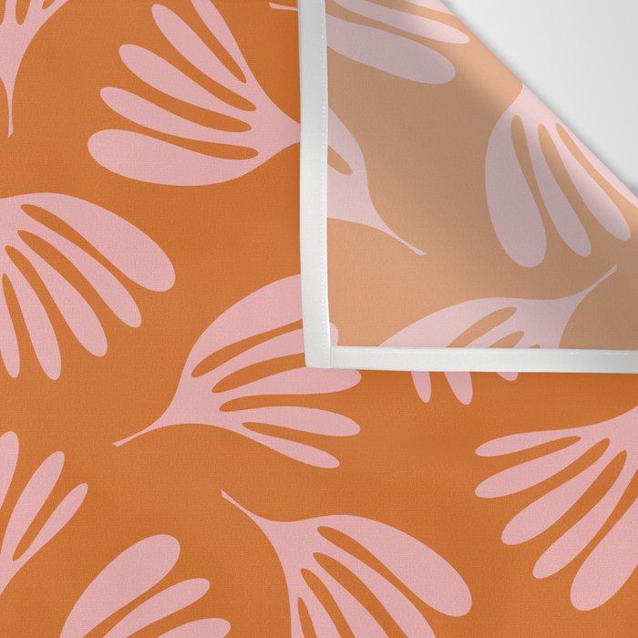 Pink and Orange Wispy Leaves Contemporary Abstract Pattern Wall Tapestry Gallery Image 3