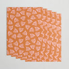 Pink and Orange Wispy Leaves Contemporary Abstract Pattern Wrapping Paper Gallery Image 3