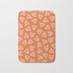 Pink and Orange Wispy Leaves Contemporary Abstract Pattern Bath Mat Gallery Image 1