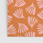 Pink and Orange Wispy Leaves Contemporary Abstract Pattern Poster Gallery Image 3