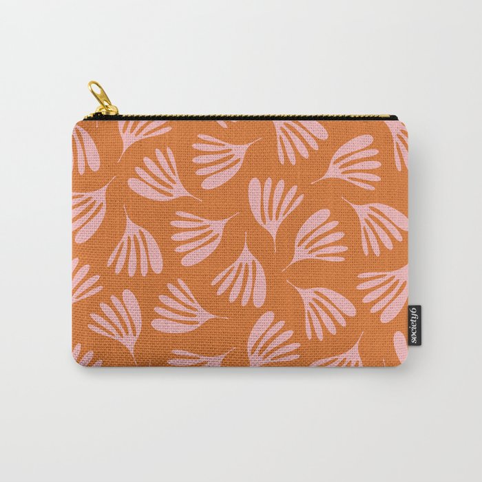 Pink and Orange Wispy Leaves Contemporary Abstract Pattern Carry All Pouch Gallery Image 1