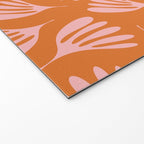 Pink and Orange Wispy Leaves Contemporary Abstract Pattern Welcome Mat Gallery Image 2