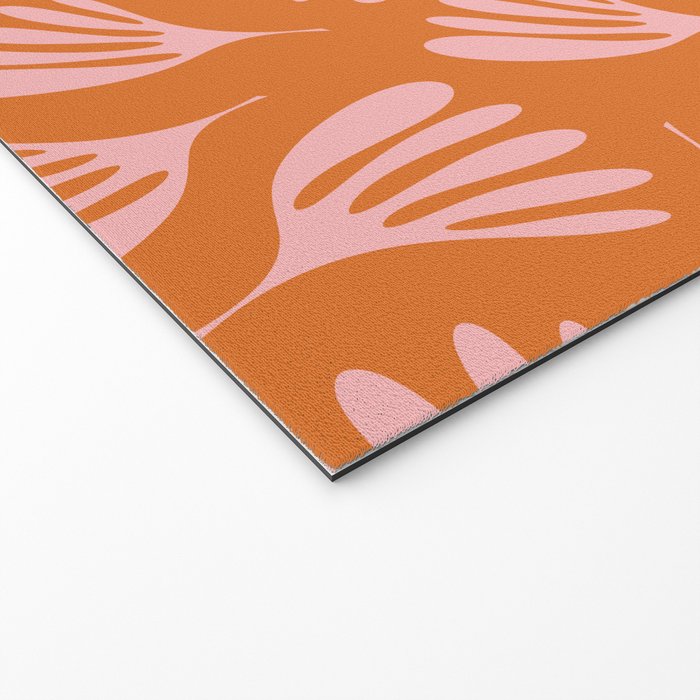 Pink and Orange Wispy Leaves Contemporary Abstract Pattern Welcome Mat Gallery Image 2