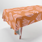 Pink and Orange Wispy Leaves Contemporary Abstract Pattern Tablecloth Gallery Image 1
