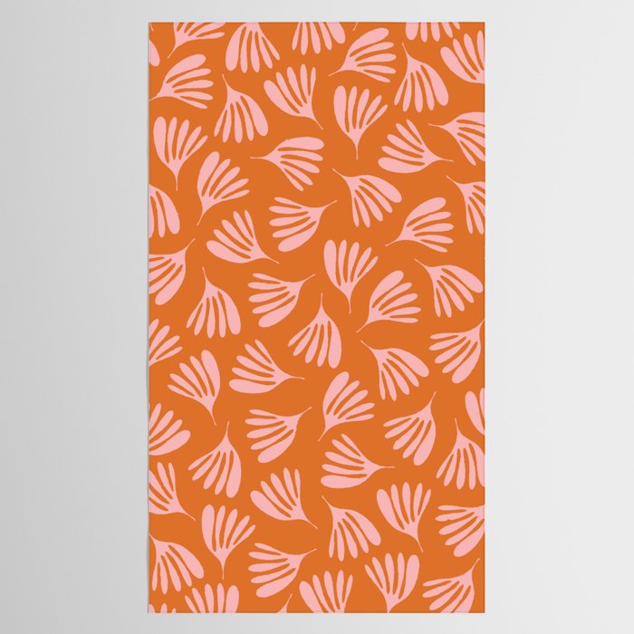 Pink and Orange Wispy Leaves Contemporary Abstract Pattern Tablecloth Gallery Image 2