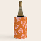 Pink and Orange Wispy Leaves Contemporary Abstract Pattern Wine Chiller Gallery Image 1