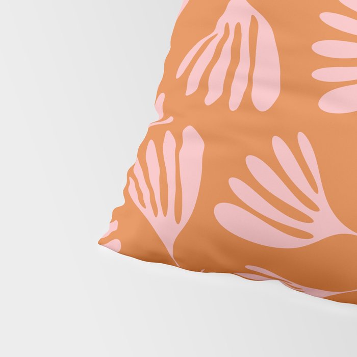 Pink and Orange Wispy Leaves Contemporary Abstract Pattern Pillow Sham Gallery Image 4